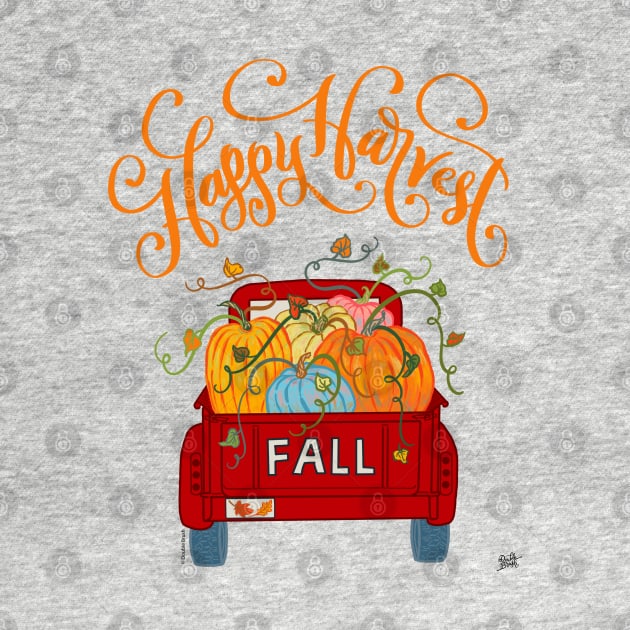 Happy Harvest Fall Season Pumpkin Truck by DoubleBrush